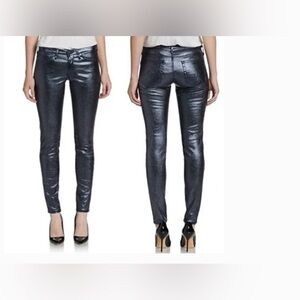 AG Adriano Goldschmied Shimmering Silver Skinny Pants